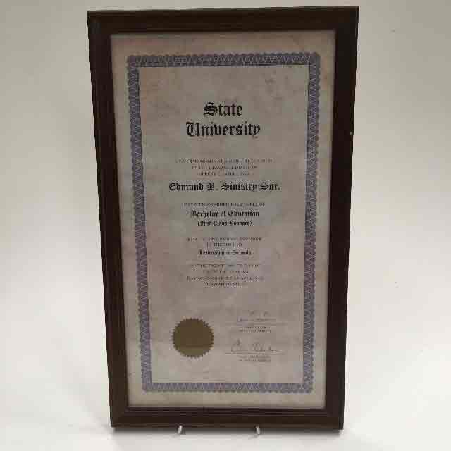 CERTIFICATE, Education - State University